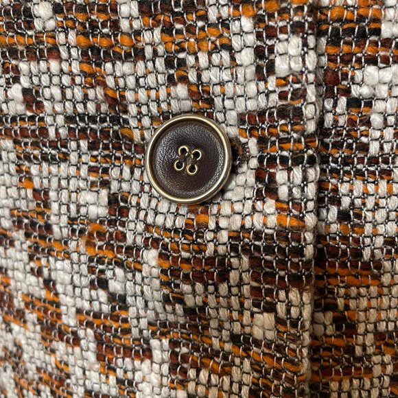 Escada for Neiman Marcus Brown and White Houndstooth Boucle Cropped Jacket Sz 40 - Picture 2 of 9